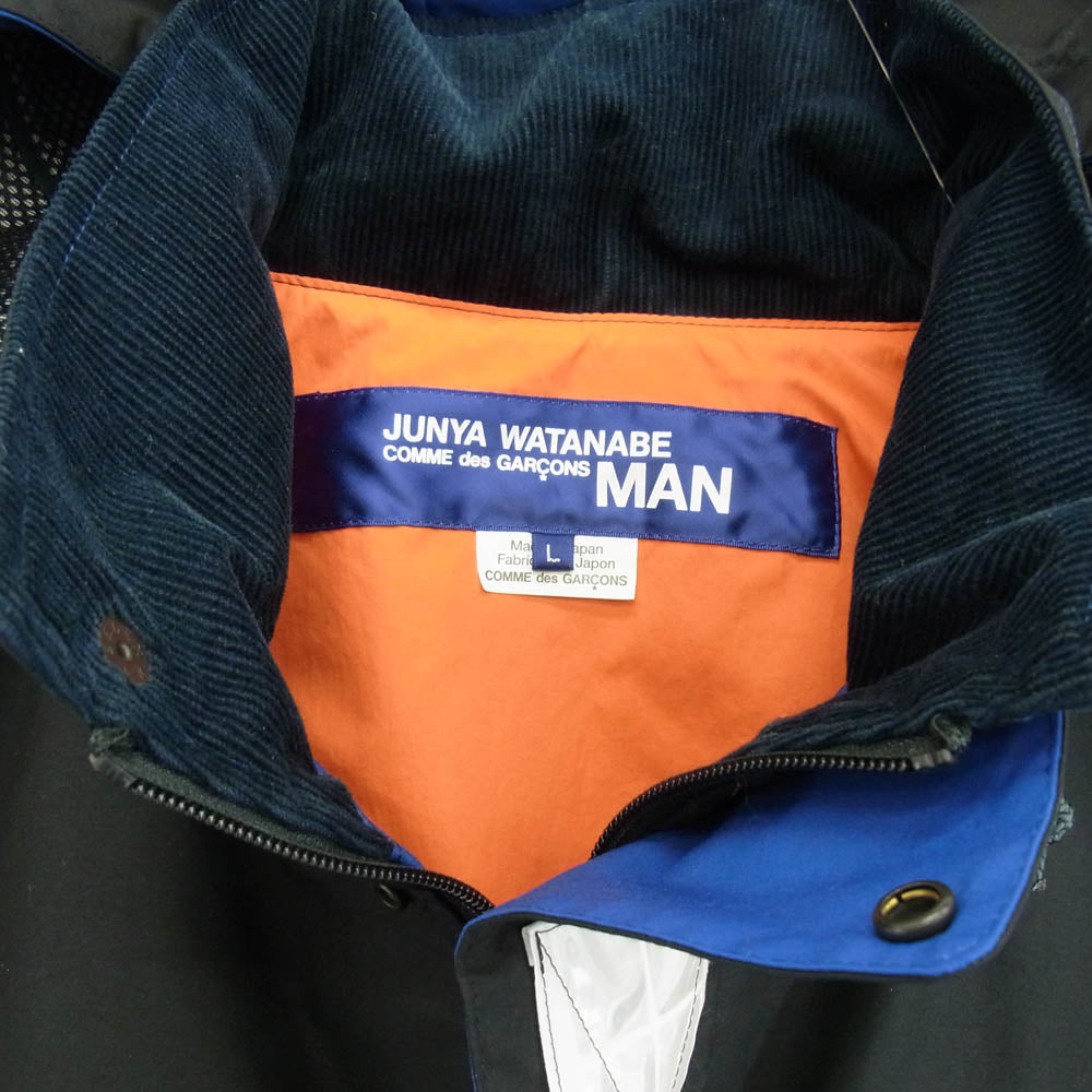 JUNYA WATANABE COMME des GARCONS MAN ジュンヤワタナベコムデギャルソンマン AD2018 WB-J013 リフレクター フーデットジャケット マウンテンジャケット ブラック系 ブルー系 L【中古】