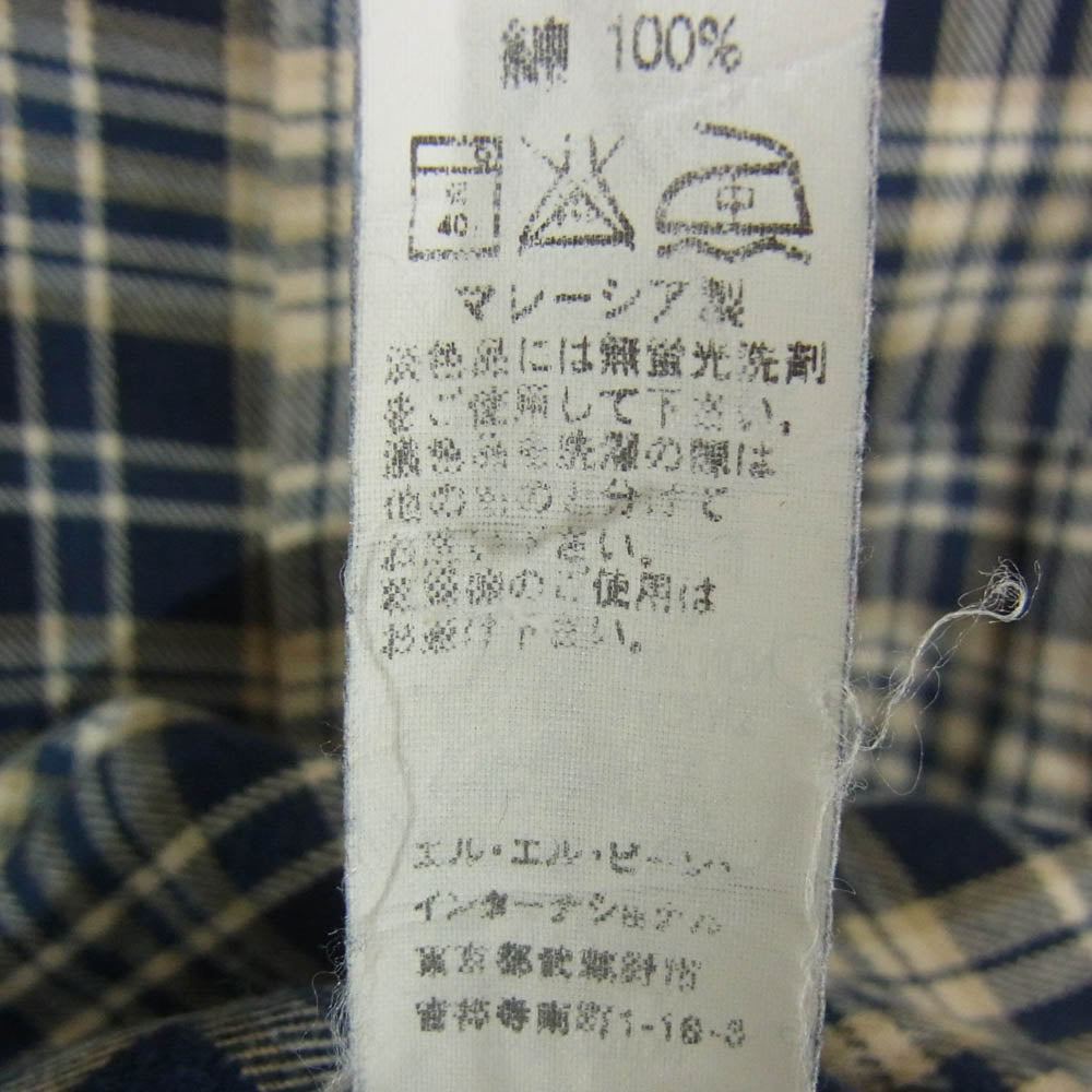 L.L.Bean エルエルビーン 00s ボタンダウン チェック 長袖 ネルシャツ グリーン系 M【中古】