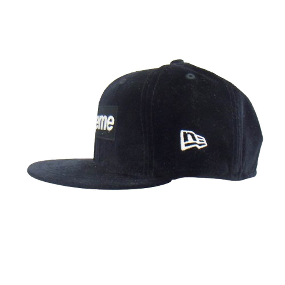 Supreme シュプリーム 22AW Velour Box Logo New Era ベロア ボックス ロゴ ニュー エラ帽子 キャップ ブラック系【中古】