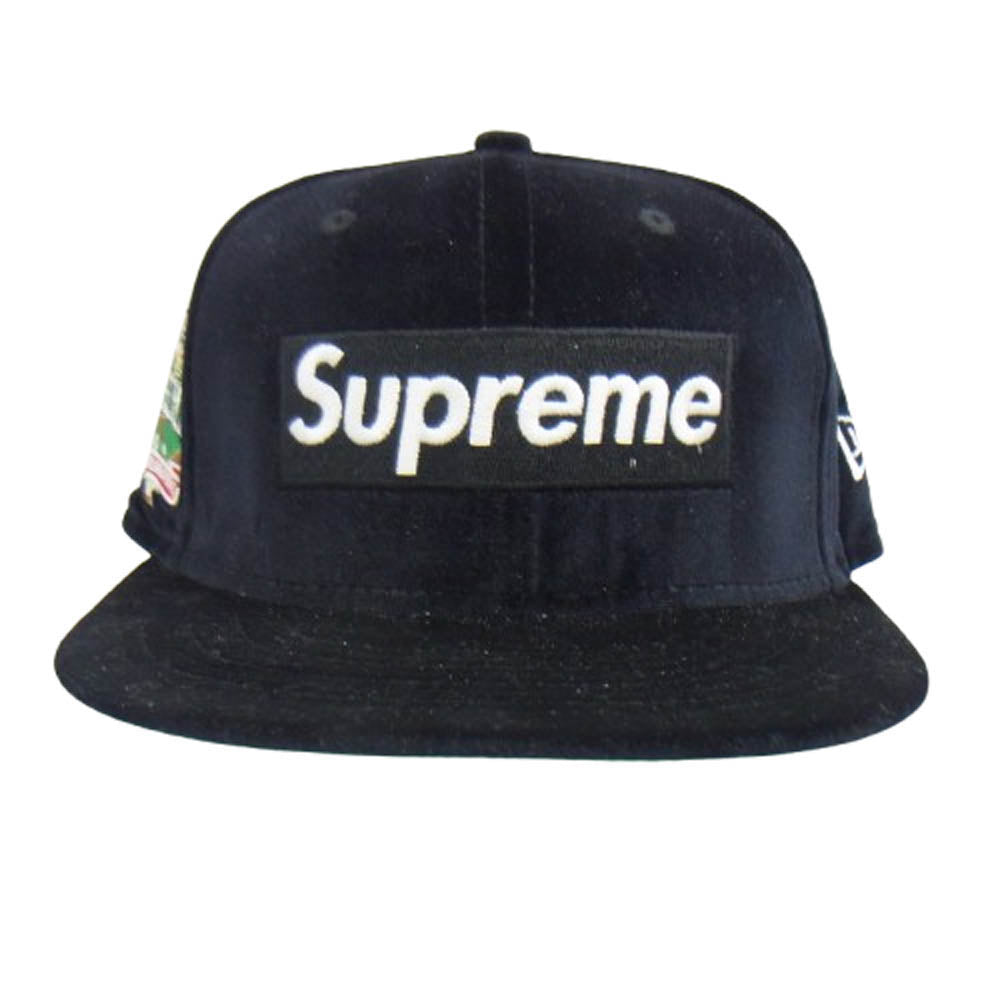 Supreme シュプリーム 22AW Velour Box Logo New Era ベロア ボックス ロゴ ニュー エラ帽子 キャップ ブラック系【中古】