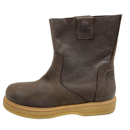 MONCLER モンクレール DALLAS Leather Boots サイド ジップ ブーツ ブラウン系 43【中古】