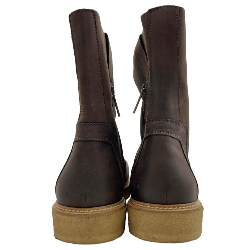 MONCLER モンクレール DALLAS Leather Boots サイド ジップ ブーツ ブラウン系 43【中古】