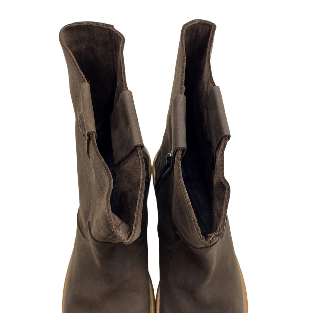 MONCLER モンクレール DALLAS Leather Boots サイド ジップ ブーツ ブラウン系 43【中古】