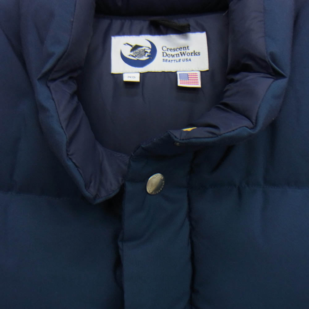Crescent Down Works クレセントダウンワークス USA製 60/40 ITALIAN VEST イタリアン ダウン ベスト ネイビー系 XS【中古】