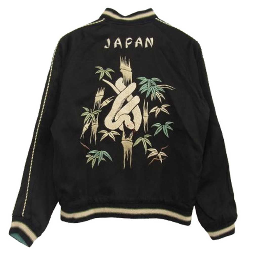 TAILOR TOYO テイラー東洋 TT15712 SP スペシャル 港商 KOSHO Acetate Souvenir Jacket 60th Anniversary WHITE SNAKE × JAPAN MAP & SNAKE スカジャン スーベニア ジャケット ブラック系 中【美品】【中古】