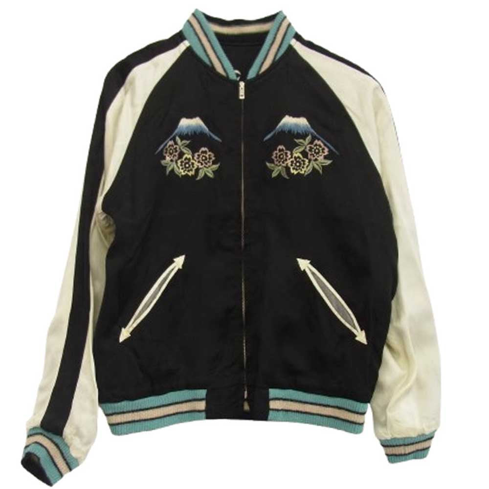 TAILOR TOYO テイラー東洋 TT15712 SP スペシャル 港商 KOSHO Acetate Souvenir Jacket 60th Anniversary WHITE SNAKE × JAPAN MAP & SNAKE スカジャン スーベニア ジャケット ブラック系 中【美品】【中古】