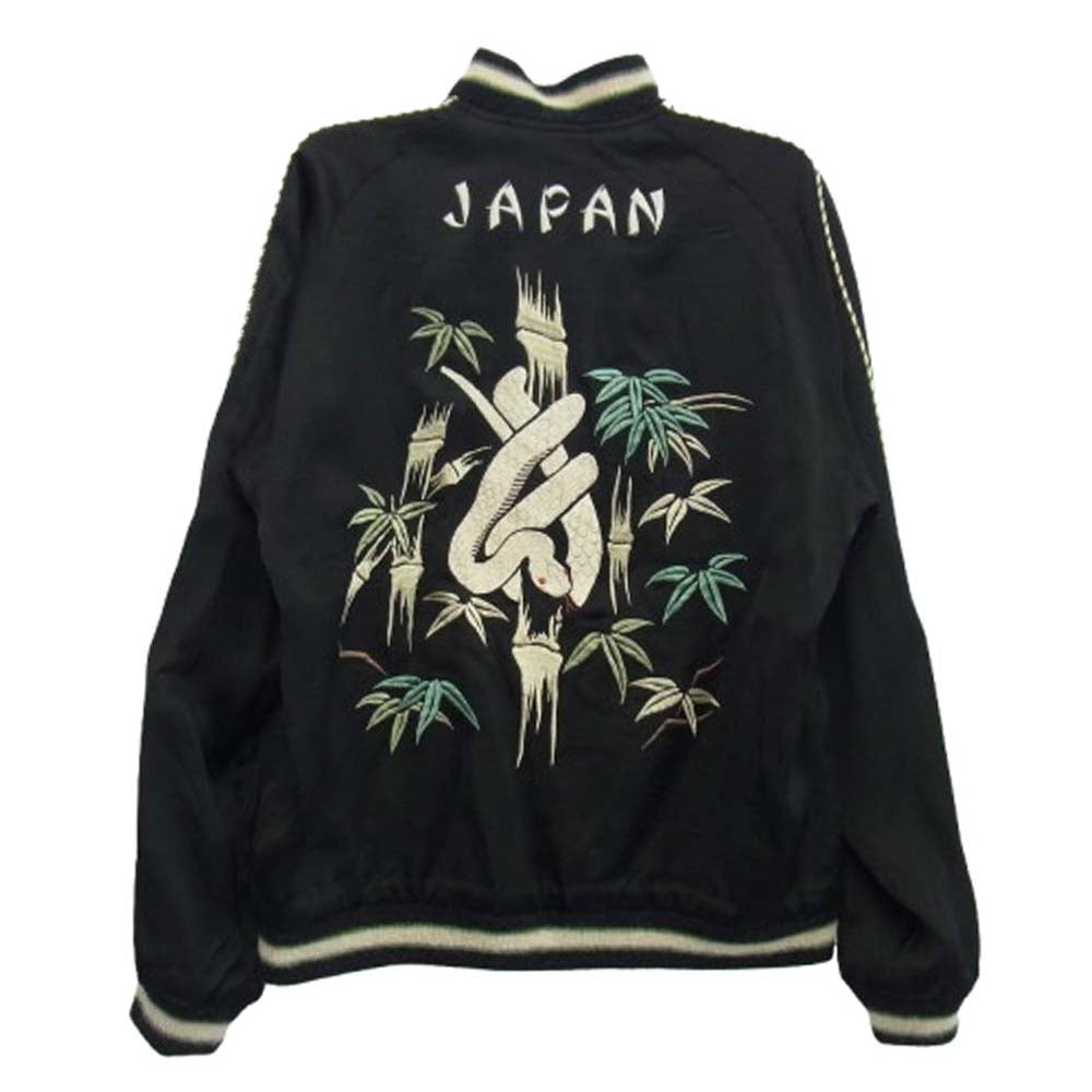 TAILOR TOYO テイラー東洋 TT15712 SP スペシャル 港商 KOSHO Acetate Souvenir Jacket 60th Anniversary WHITE SNAKE × JAPAN MAP & SNAKE スカジャン スーベニア ジャケット ブラック系 小【美品】【中古】