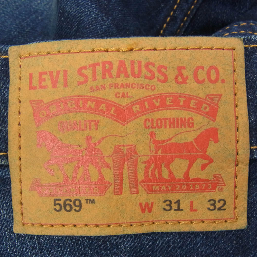 Levi's リーバイス 569 ボタン裏刻印5163 スモールe ストレート デニムパンツ ジーンズ インディゴブルー系 31【中古】