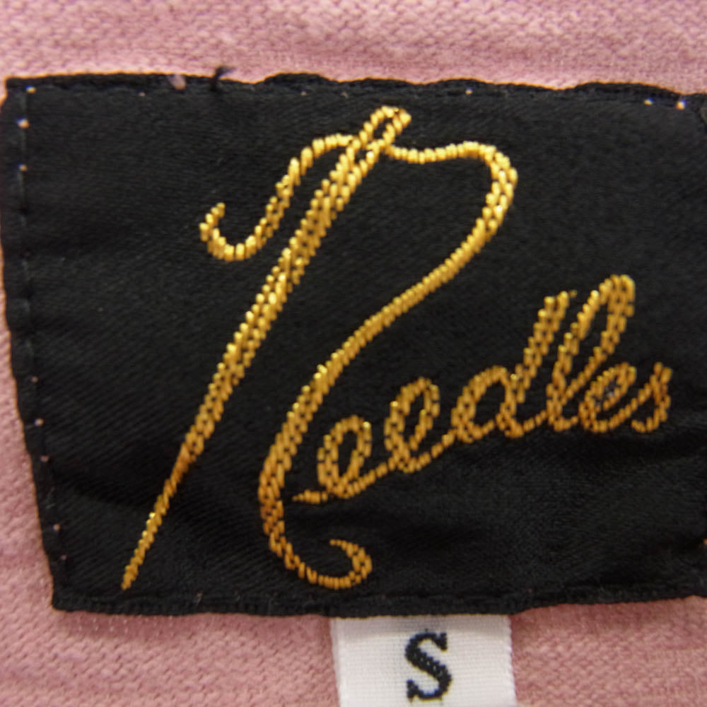 Needles ニードルス QV357 S/S Papillon Emb. Pocket Tee パピヨン刺繍 クルーネック ポケット 半袖 Tシャツ ピンク系 S【中古】