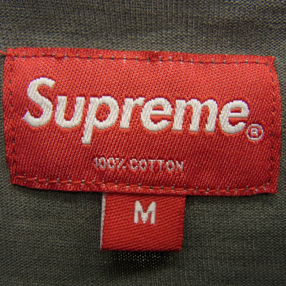Supreme シュプリーム 22SS Acid Wash S/S Top Tee アシッドウォッシュ ロゴ刺繍 クルーネック 半袖 Tシャツ グレー系 M【中古】
