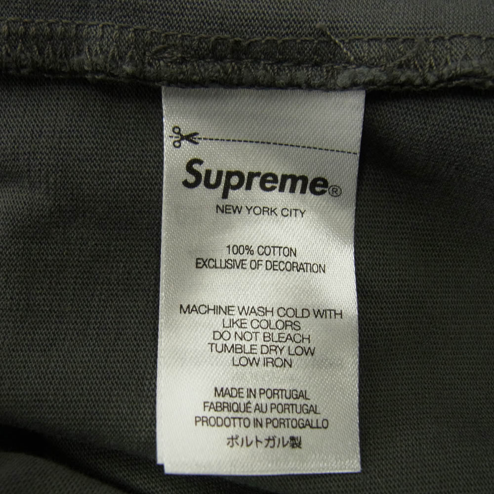 Supreme シュプリーム 22SS Acid Wash S/S Top Tee アシッドウォッシュ ロゴ刺繍 クルーネック 半袖 Tシャツ グレー系 M【中古】