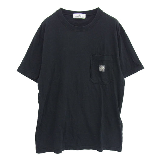 STONE ISLAND ストーンアイランド 801521957 コンパスロゴパッチ クルーネック 半袖 Tシャツ ブラック系 L【中古】