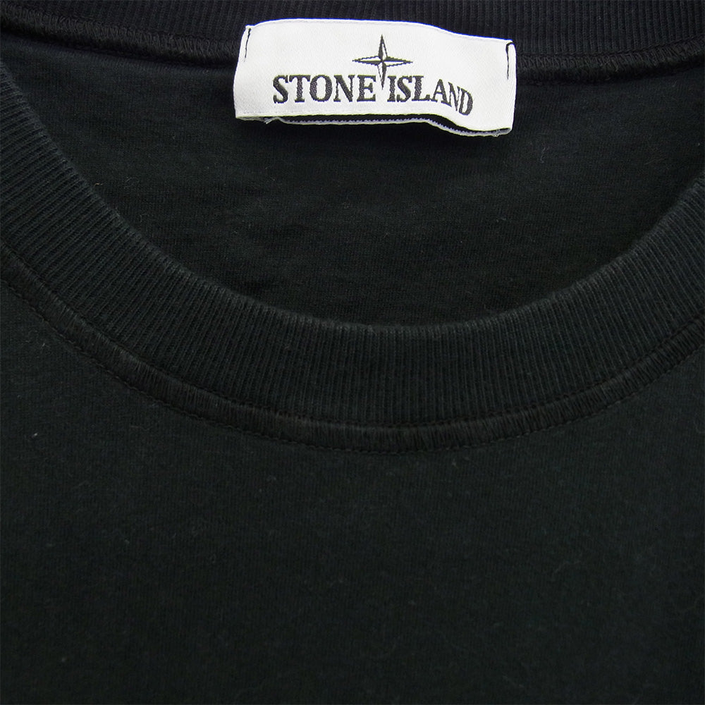 STONE ISLAND ストーンアイランド 801521957 コンパスロゴパッチ クルーネック 半袖 Tシャツ ブラック系 L【中古】