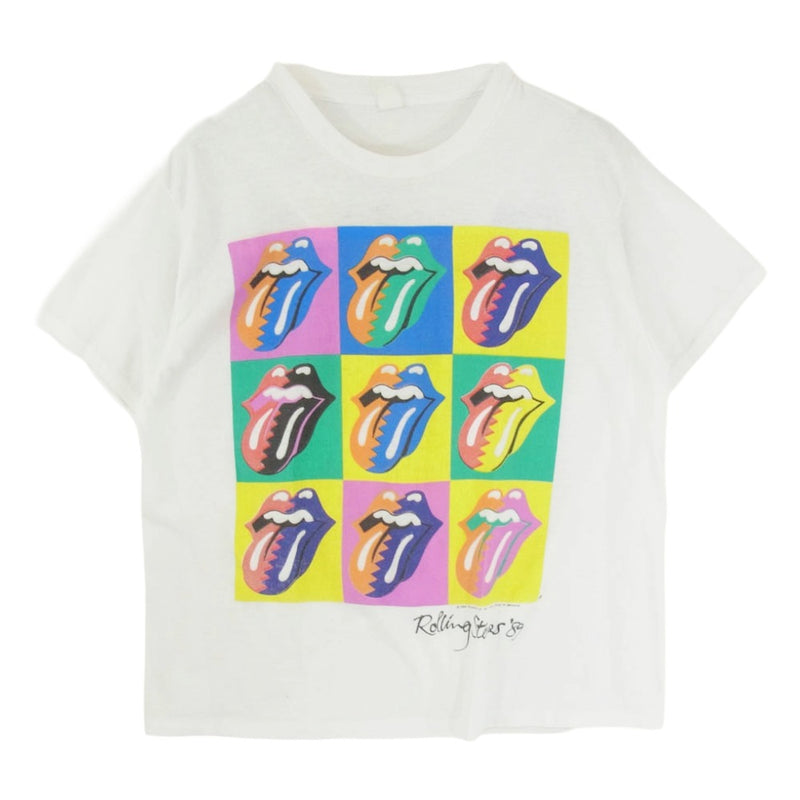 ヴィンテージ 90s The Rolling Stones ローリング・ストーンズ 1989 NORTH AMERICAN TOUR ノースアメリカンツアー 半袖 Tシャツ ホワイト系 表記無し【中古】