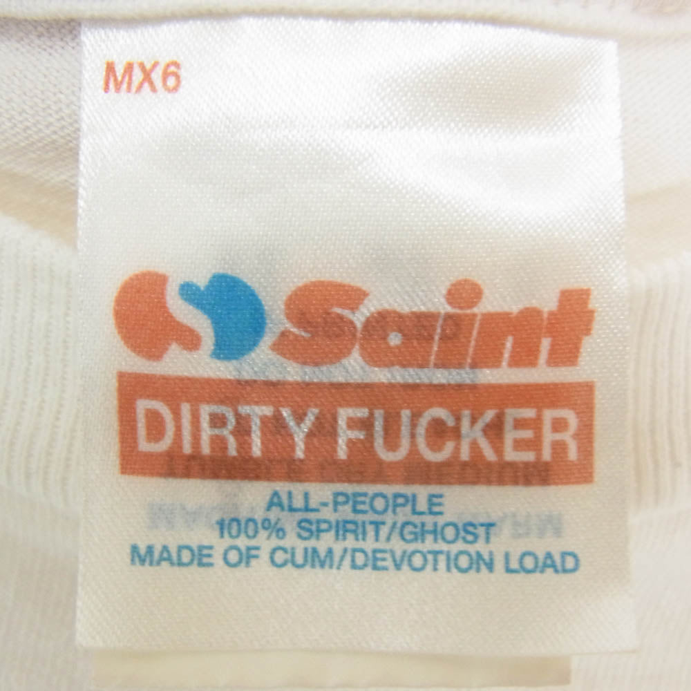 SAINT MICHAEL セントマイケル SM-YS1-0000-007 RAINBOW SAINT SS TEE レインボーセントロゴプリント 半袖 Tシャツ ホワイト系 M【中古】