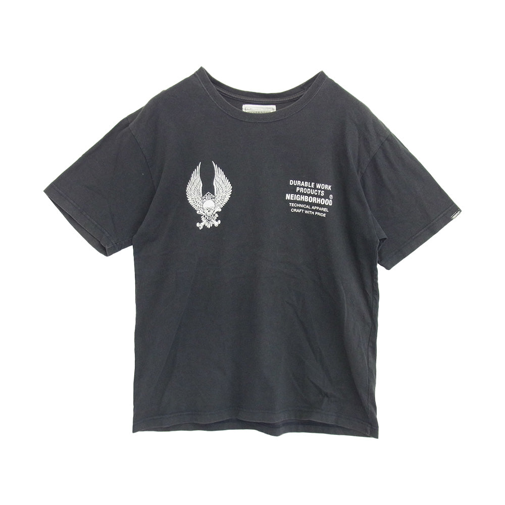 NEIGHBORHOOD ネイバーフッド CRAFT PRIDE スカル ウィング プリント ショートスリーブ 半袖 Tシャツ ブラック系 L【中古】