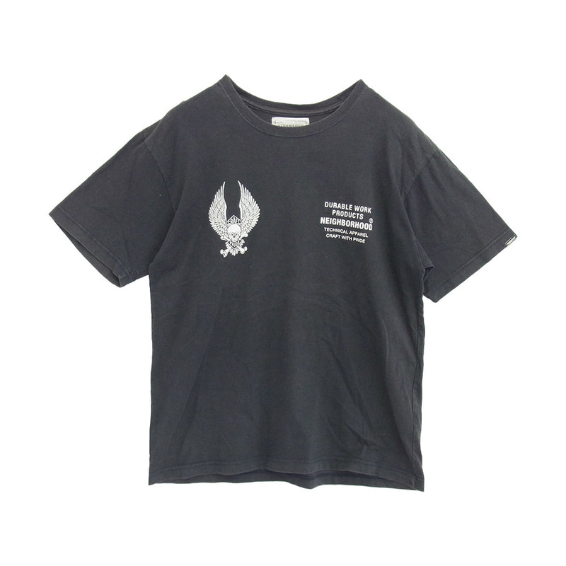 NEIGHBORHOOD ネイバーフッド CRAFT PRIDE スカル ウィング プリント ショートスリーブ 半袖 Tシャツ ブラック系 L【中古】