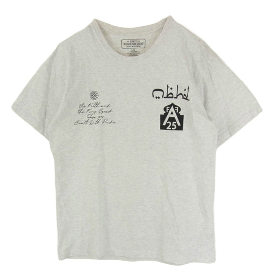 NEIGHBORHOOD ネイバーフッド 20SS 201PCNH-ST17 F&F C-TEE SS nbhd アラビアロゴプリント ショートスリーブ 半袖 Tシャツ グレー系 L【中古】