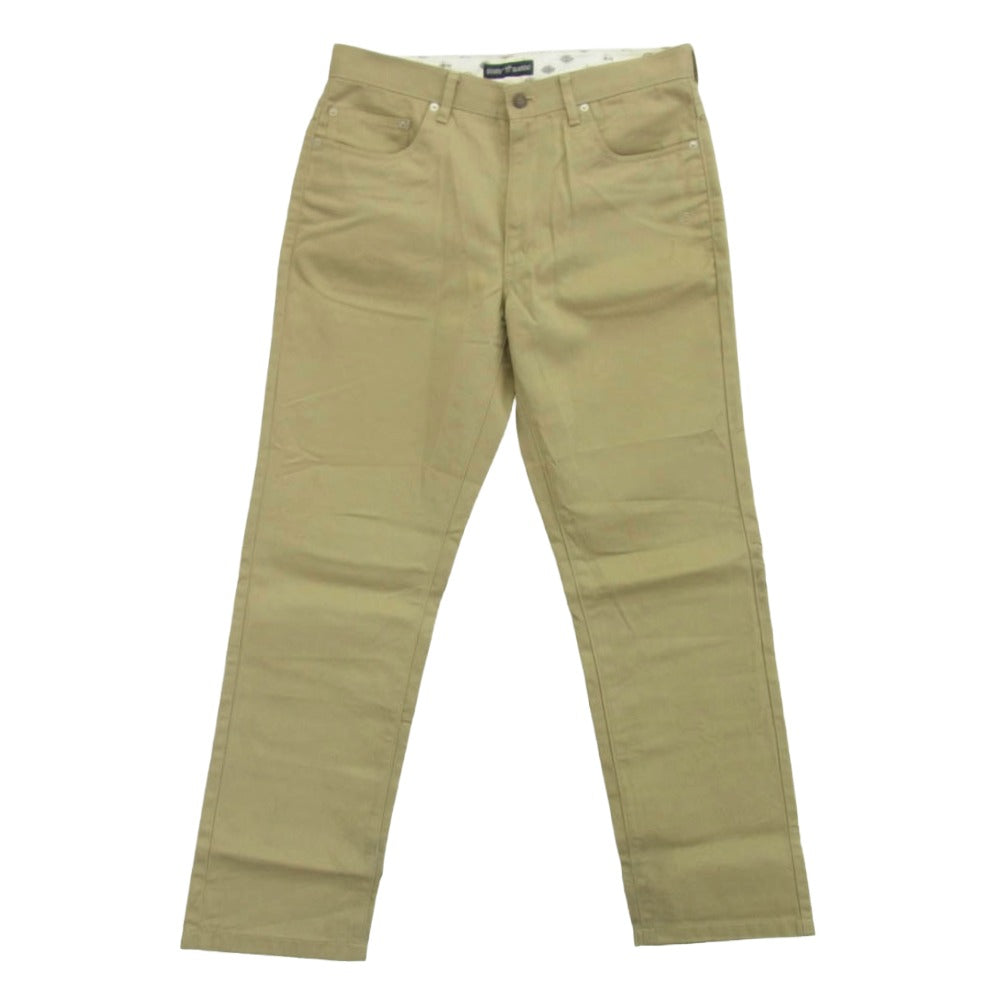 STUSSY ステューシー UXST12M × DICKIES ディッキーズ SS ロゴ刺繍 ストレート ワーク パンツ ベージュ系 32【中古】