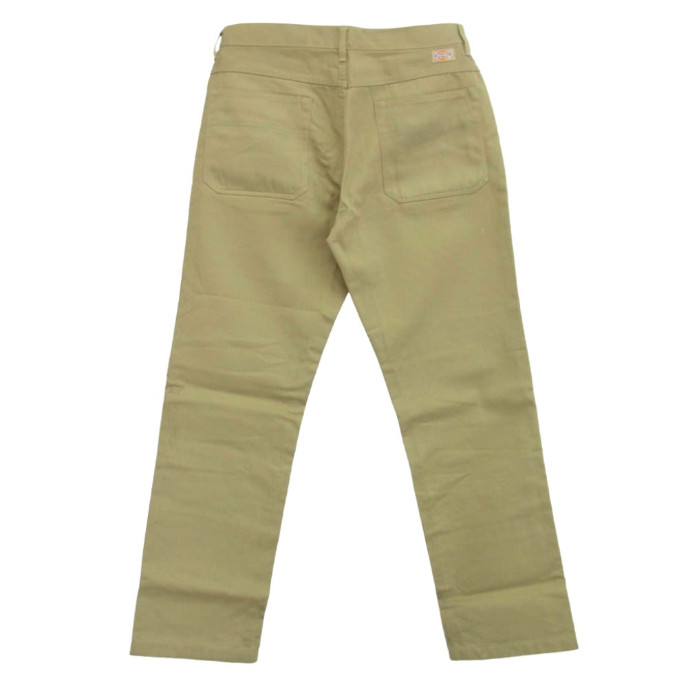 STUSSY ステューシー UXST12M × DICKIES ディッキーズ SS ロゴ刺繍 ストレート ワーク パンツ ベージュ系 32【中古】