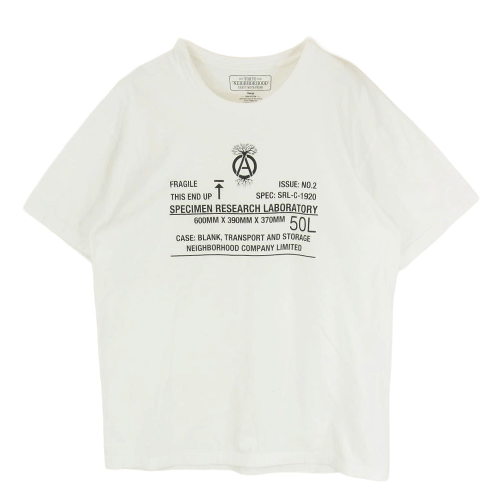 NEIGHBORHOOD ネイバーフッド SRL アイコンマーク メッセージ プリント ショートスリーブ 半袖 Tシャツ ホワイト系 L【中古】