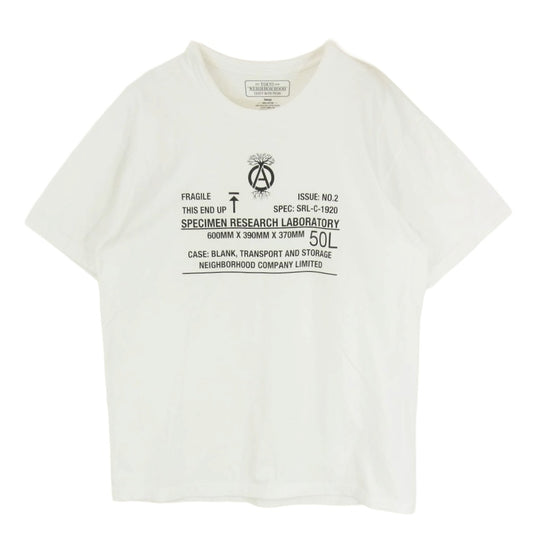 NEIGHBORHOOD ネイバーフッド SRL アイコンマーク メッセージ プリント ショートスリーブ 半袖 Tシャツ ホワイト系 L【中古】