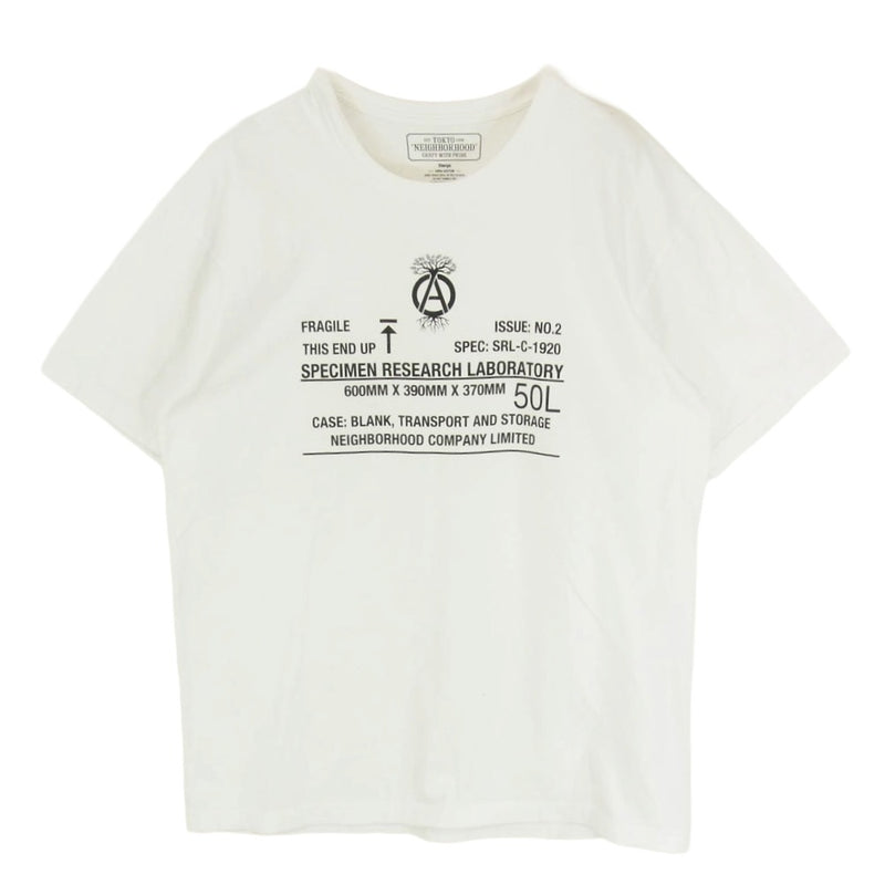 NEIGHBORHOOD ネイバーフッド SRL アイコンマーク メッセージ プリント ショートスリーブ 半袖 Tシャツ ホワイト系 L【中古】