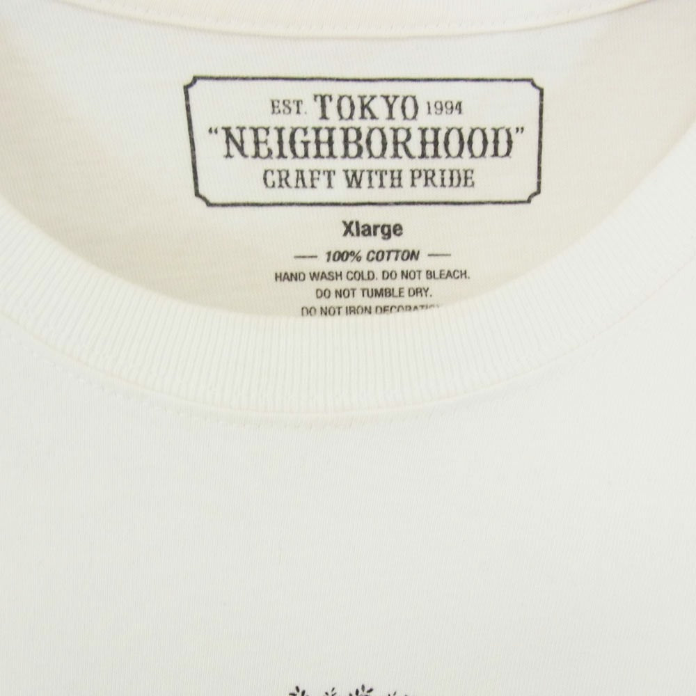 NEIGHBORHOOD ネイバーフッド SRL アイコンマーク メッセージ プリント ショートスリーブ 半袖 Tシャツ ホワイト系 L【中古】