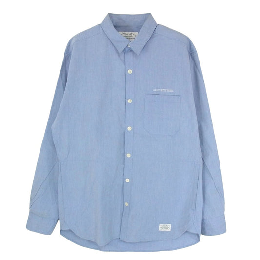 NEIGHBORHOOD ネイバーフッド 16AW 162MYNH-SHM01 CLASSIC WHITE C-SHIRT LS 刺繍 長袖 シャツ ブルー系 L【中古】