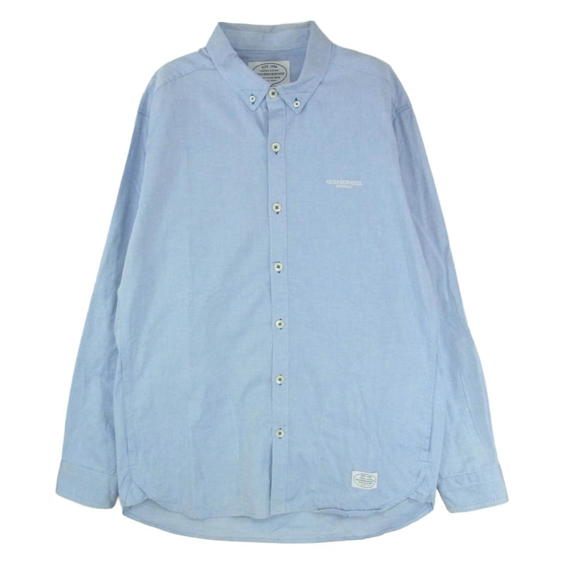 NEIGHBORHOOD ネイバーフッド 16SS 161MYNH-SHM02 LOGGER C-SHIRT.LS ポケット ロガー オックスフォード ボタンダウン 長袖 シャツ ライトブルー系 L【中古】