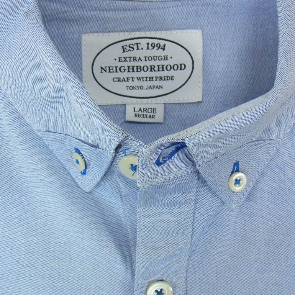 NEIGHBORHOOD ネイバーフッド 16SS 161MYNH-SHM02 LOGGER C-SHIRT.LS ポケット ロガー オックスフォード ボタンダウン 長袖 シャツ ライトブルー系 L【中古】