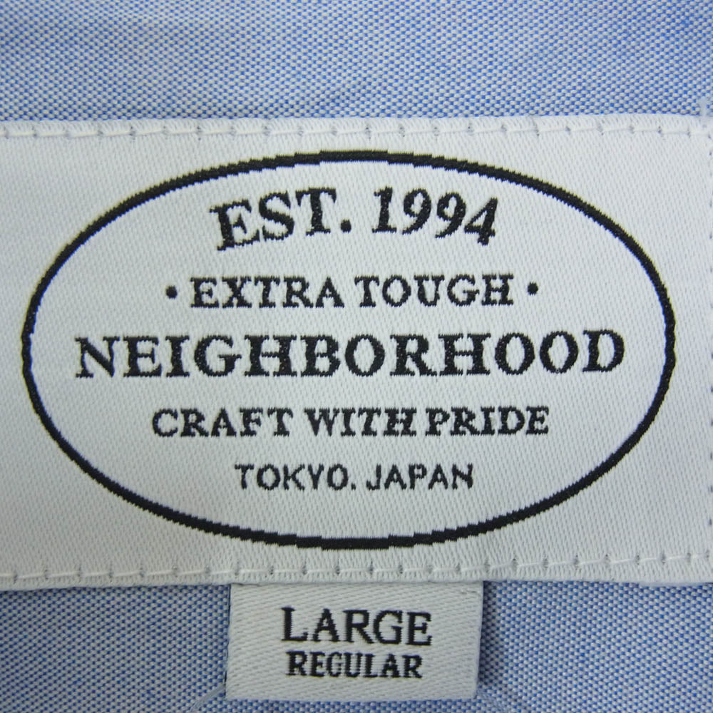 NEIGHBORHOOD ネイバーフッド 16SS 161MYNH-SHM02 LOGGER C-SHIRT.LS ポケット ロガー オックスフォード ボタンダウン 長袖 シャツ ライトブルー系 L【中古】