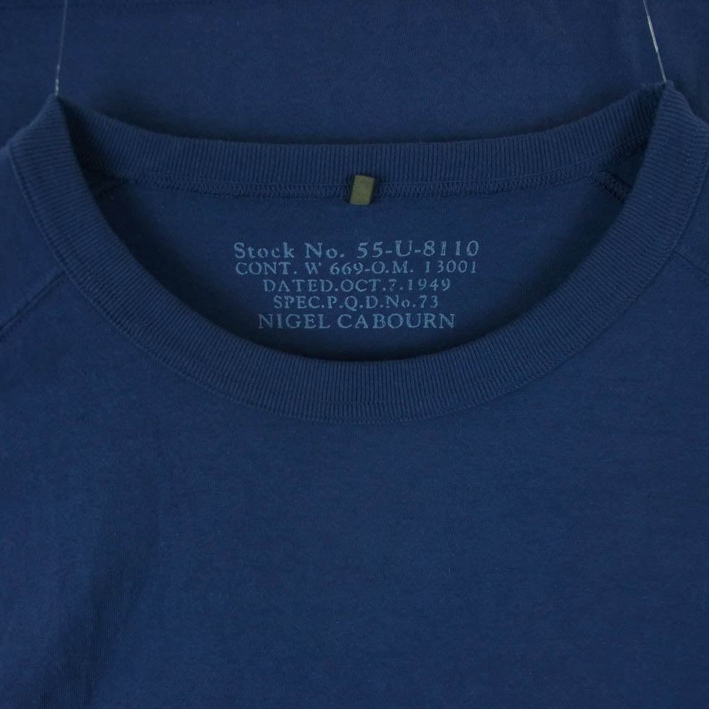 Nigel Cabourn ナイジェルケーボン 8040-00-21020 NEW BASIC T-SHIRT ベーシック ポケット 半袖 Tシャツ ネイビー系 52【中古】