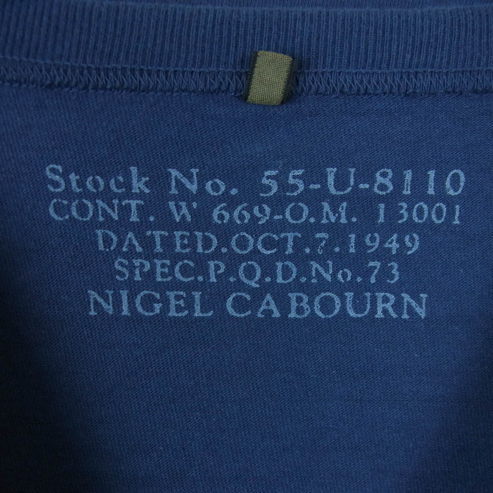 Nigel Cabourn ナイジェルケーボン 8040-00-21020 NEW BASIC T-SHIRT ベーシック ポケット 半袖 Tシャツ ネイビー系 52【中古】