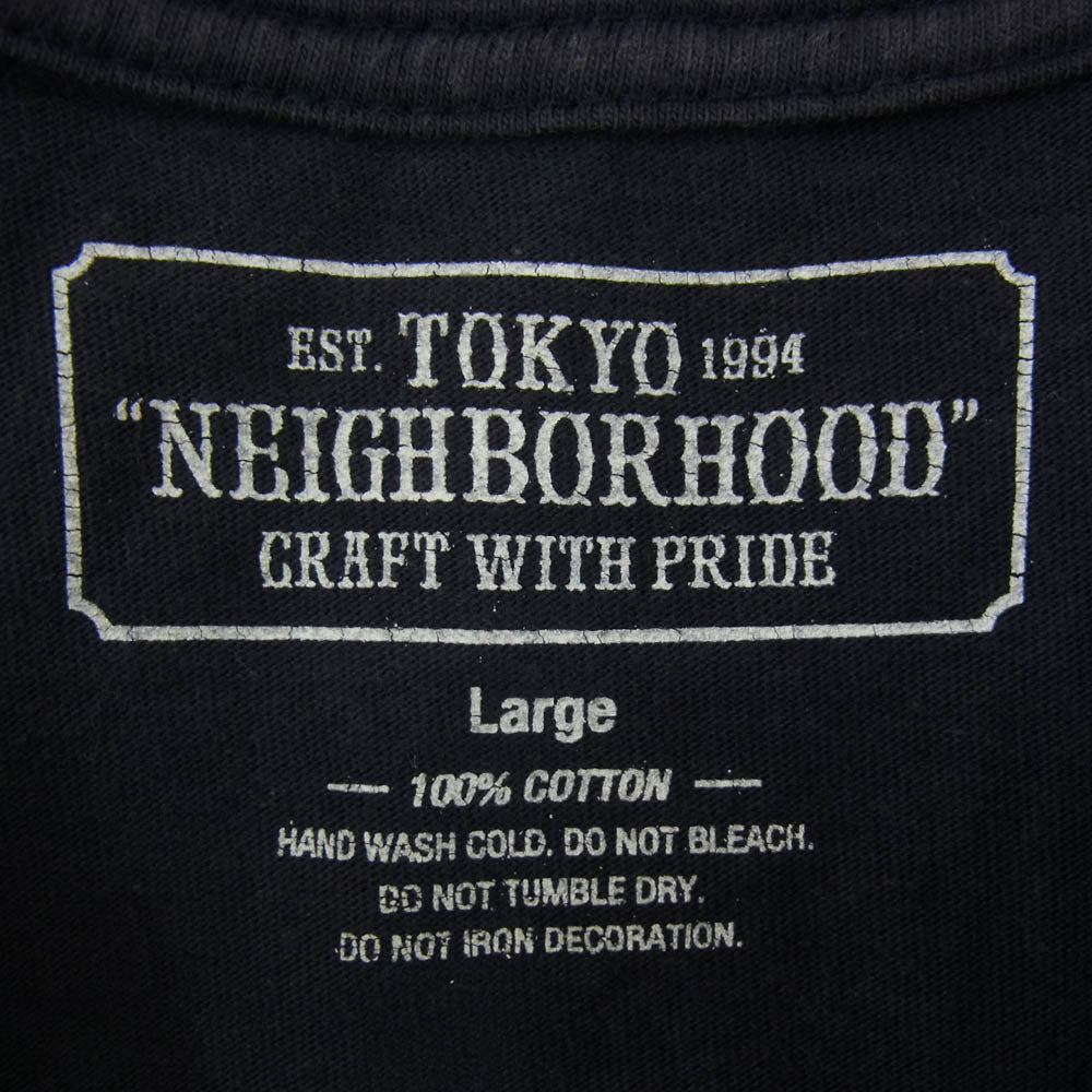 NEIGHBORHOOD ネイバーフッド 18SS NBHD / CTEE.SS ロゴプリント ショートスリーブ 半袖 Tシャツ ダークネイビー系 L【中古】
