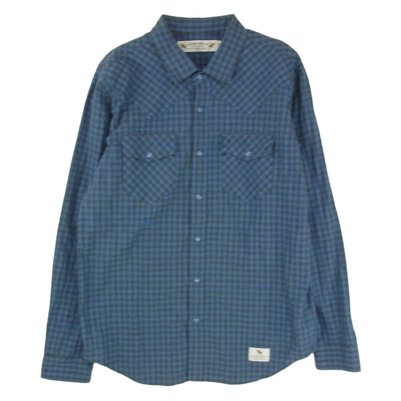 NEIGHBORHOOD ネイバーフッド 15SS 151BENH-SHM01 DEAD WOOD /C-SHIRT L.S コットン ウェスタン チェック 長袖 シャツ グレー系 ブルー系 L【中古】