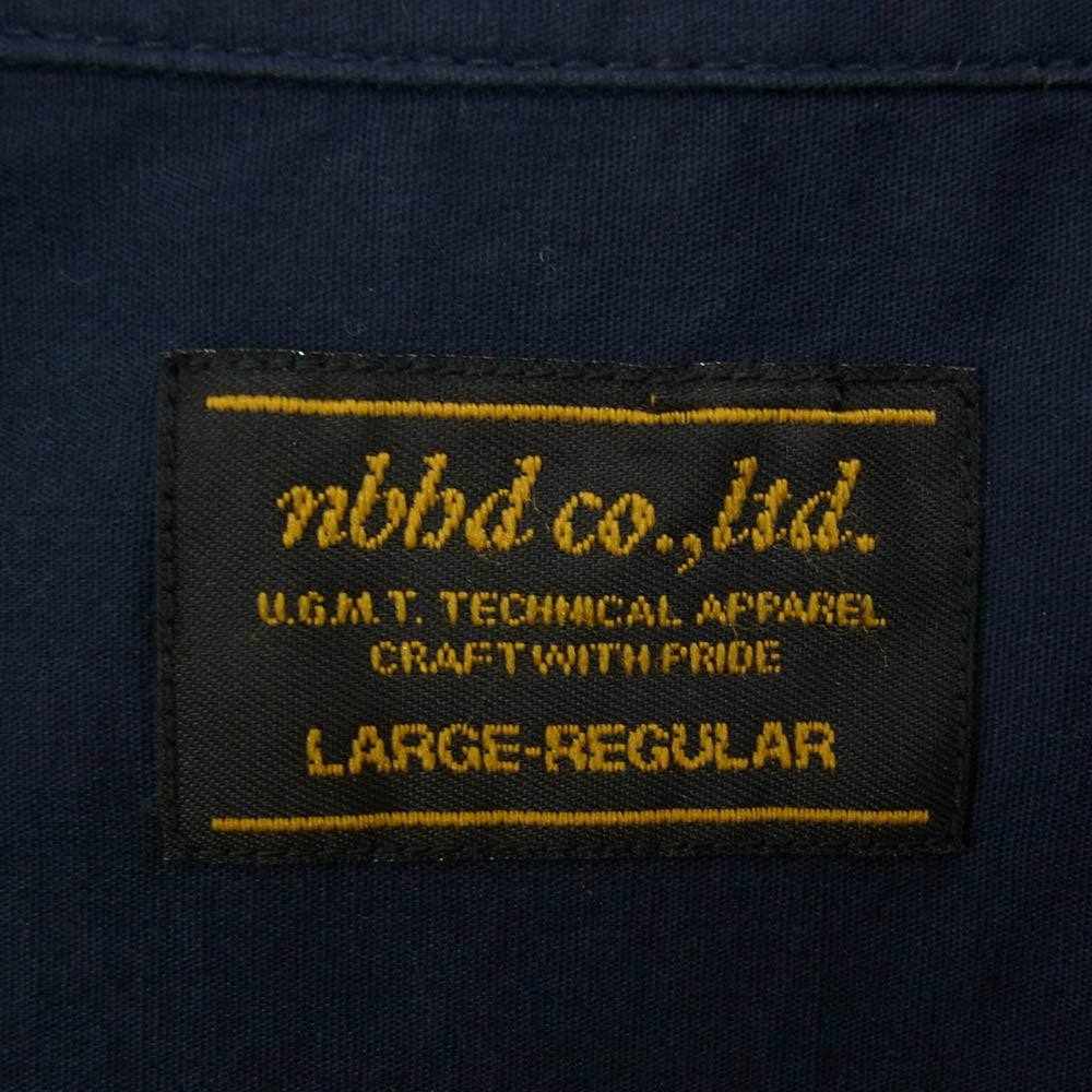 NEIGHBORHOOD ネイバーフッド 14SS 141BENH-SHM01 CLASSIC WHITE C-SHIRT.LS nh&co 刺繍 長袖 シャツ ネイビー系 L【中古】