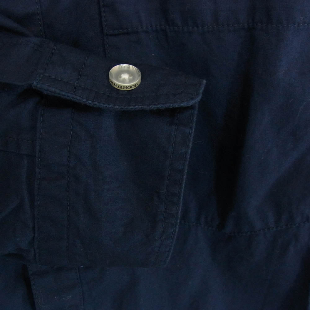 NEIGHBORHOOD ネイバーフッド 14SS 141BENH-SHM01 CLASSIC WHITE C-SHIRT.LS nh&co 刺繍 長袖 シャツ ネイビー系 L【中古】