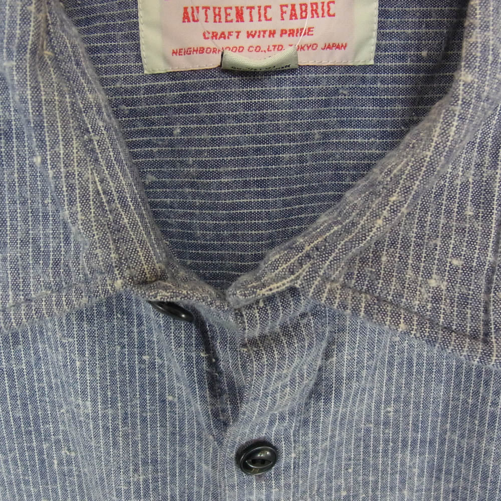 NEIGHBORHOOD ネイバーフッド 14SS 142BENH-SHM02 CLASSIC STRIPE / C-SHIRT .LS 長袖 シャツ ネイビー系 L【中古】