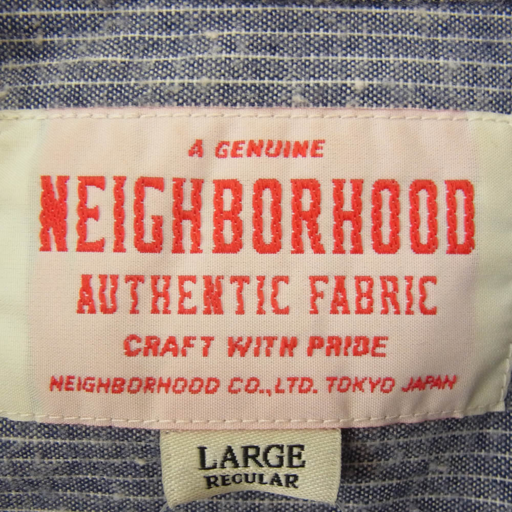 NEIGHBORHOOD ネイバーフッド 14SS 142BENH-SHM02 CLASSIC STRIPE / C-SHIRT .LS 長袖 シャツ ネイビー系 L【中古】