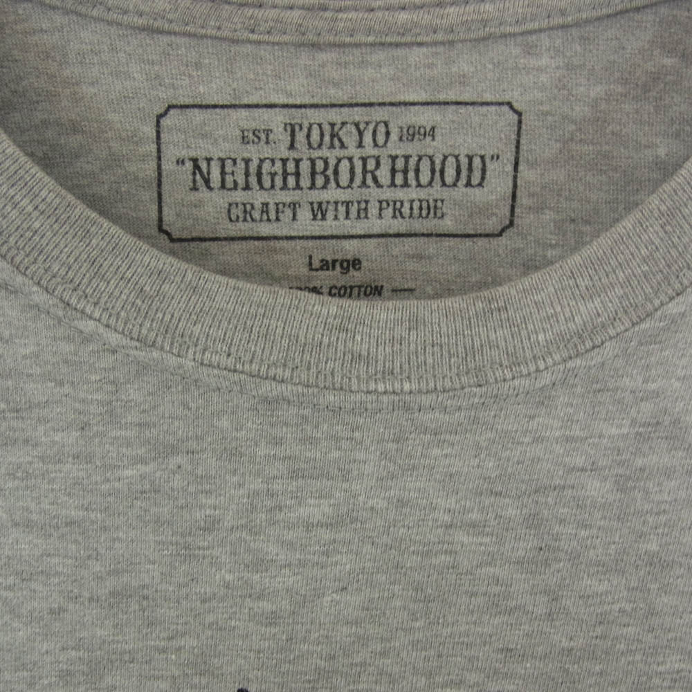NEIGHBORHOOD ネイバーフッド SRL アイコンマーク バック ロゴプリント ショートスリーブ 半袖 Tシャツ グレー系 L【中古】