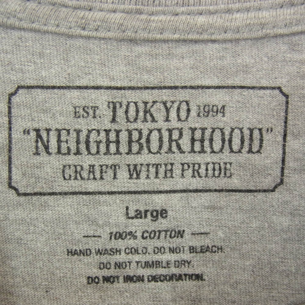 NEIGHBORHOOD ネイバーフッド SRL アイコンマーク バック ロゴプリント ショートスリーブ 半袖 Tシャツ グレー系 L【中古】