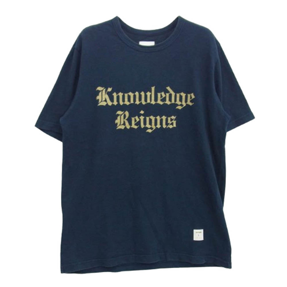 Supreme シュプリーム 13SS Knowledge Reigns T-shirts フロントプリント クルーネック 半袖 Tシャツ ネイビー系 L【中古】