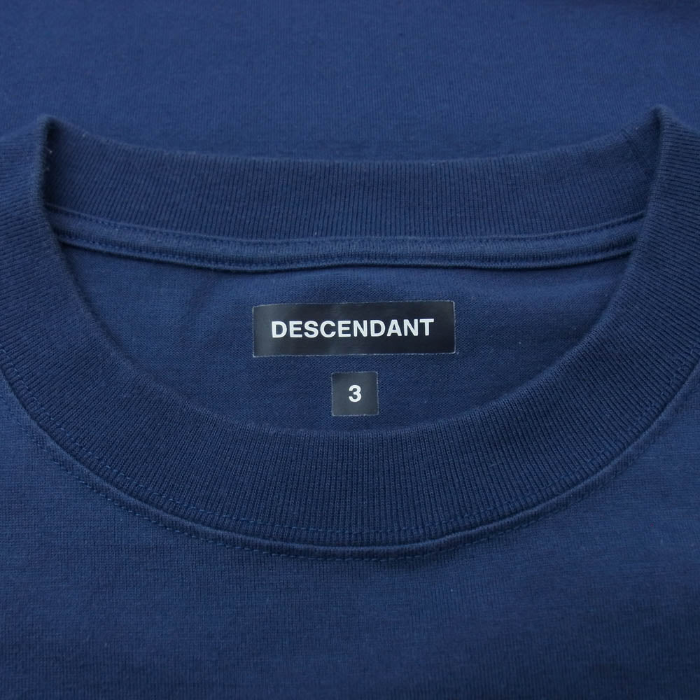 DESCENDANT ディセンダント ワンポイント 刺繍 ショートスリーブ 半袖 Tシャツ ネイビー系 3【中古】