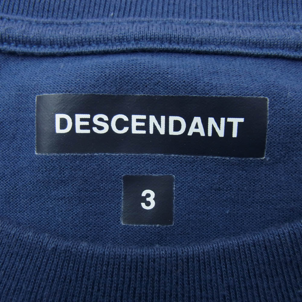 DESCENDANT ディセンダント ワンポイント 刺繍 ショートスリーブ 半袖 Tシャツ ネイビー系 3【中古】