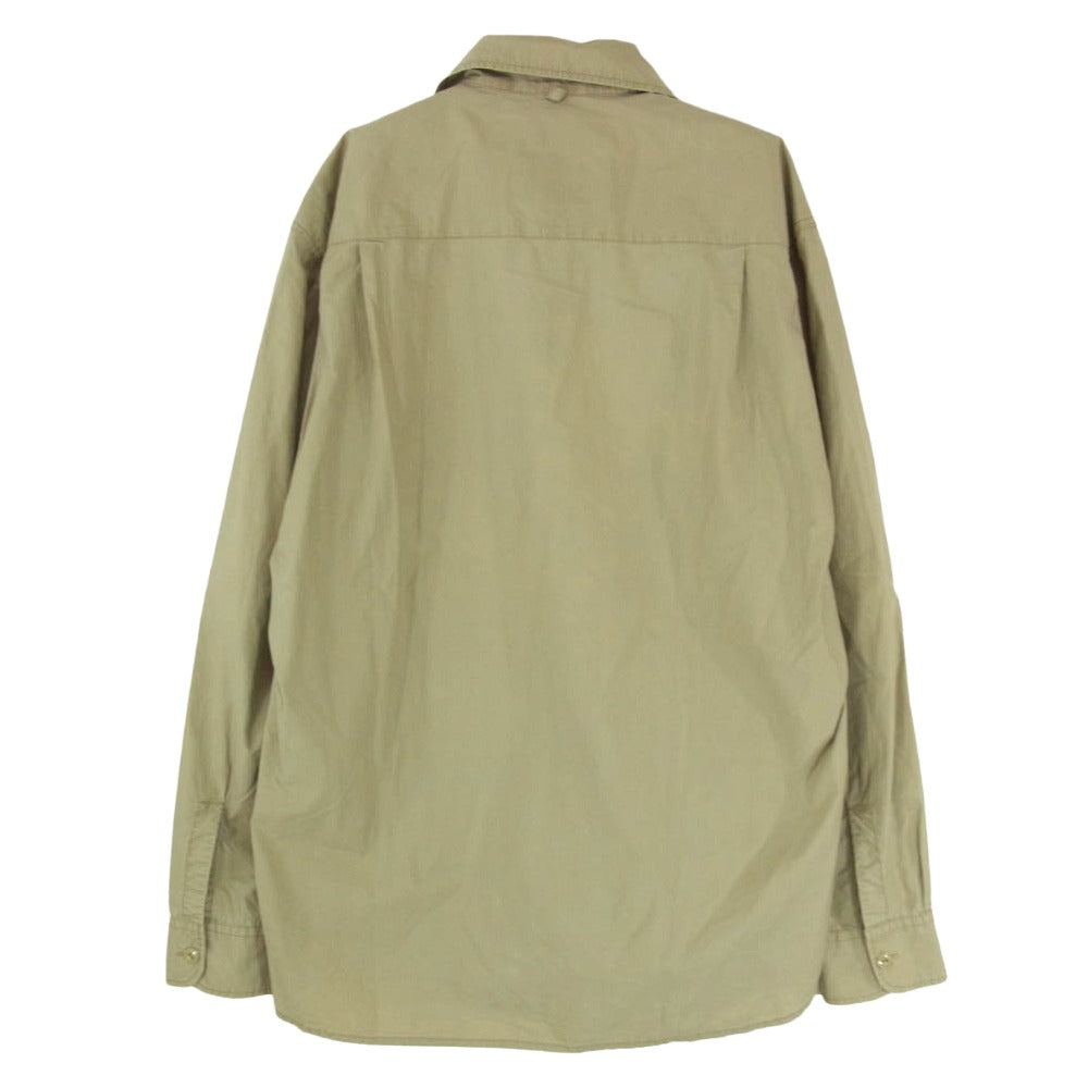 NEIGHBORHOOD ネイバーフッド 16SS 161SPNH-SHM03 TYPE NH - MM ロゴ プリント 長袖 シャツ ベージュ系 L【中古】