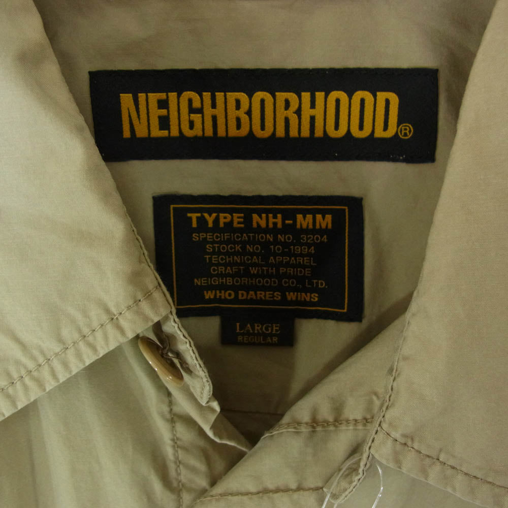 NEIGHBORHOOD ネイバーフッド 16SS 161SPNH-SHM03 TYPE NH - MM ロゴ プリント 長袖 シャツ ベージュ系 L【中古】