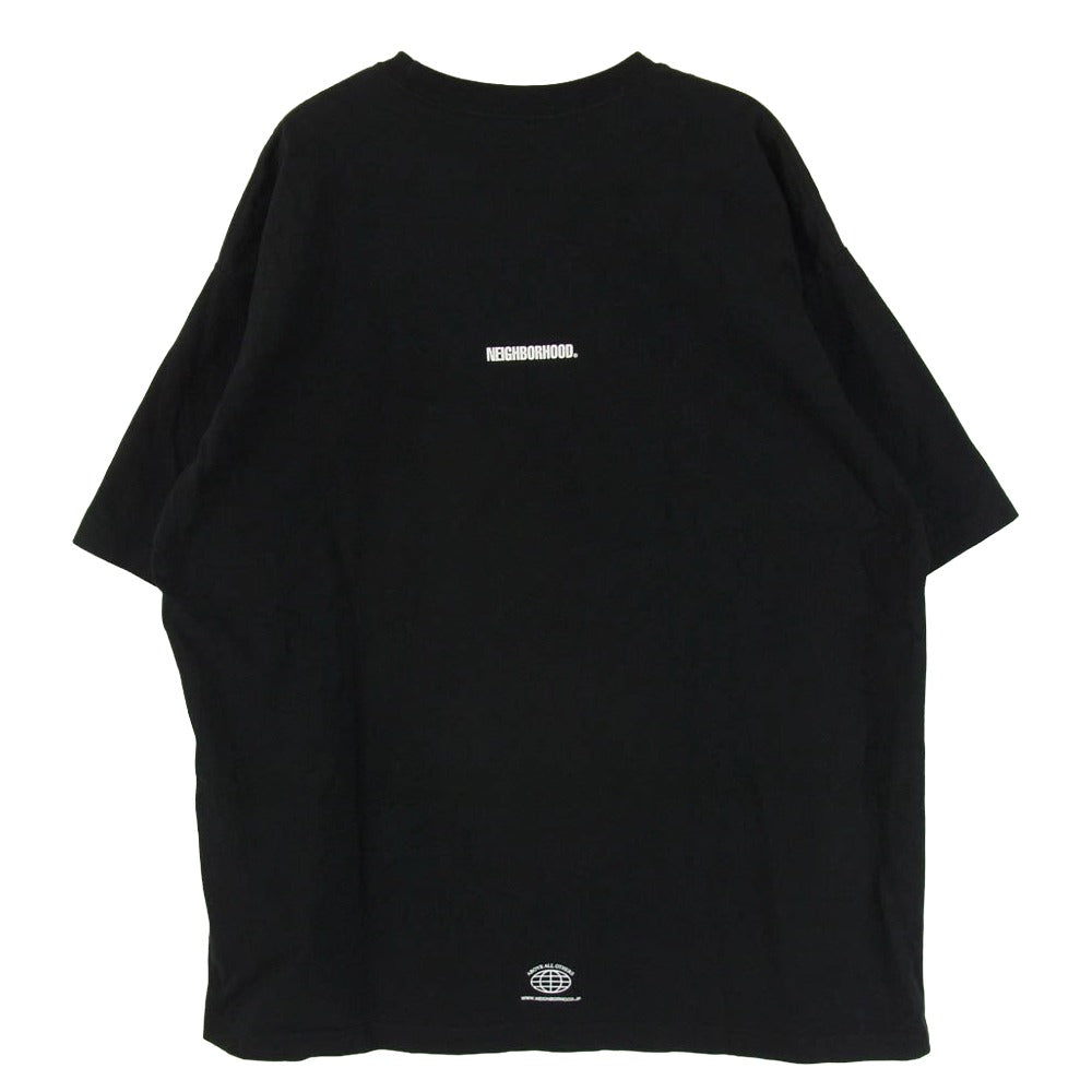 NEIGHBORHOOD ネイバーフッド 22SS 221PCNH-ST04 NH-4 C-TEE SS NEIGHBORHOOD TECHNICAL APPAREEL ロゴプリント クルーネック ショートスリーブ 半袖 Tシャツ ブラック系 L【中古】