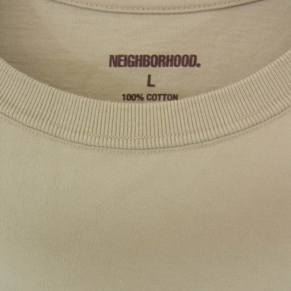 NEIGHBORHOOD ネイバーフッド 22SS 221PCNH-ST02 NH-2/C-TEE .SS THE NEIGHBORS ロゴプリント クルーネック ショートスリーブ 半袖 Tシャツ ベージュ系 L【中古】