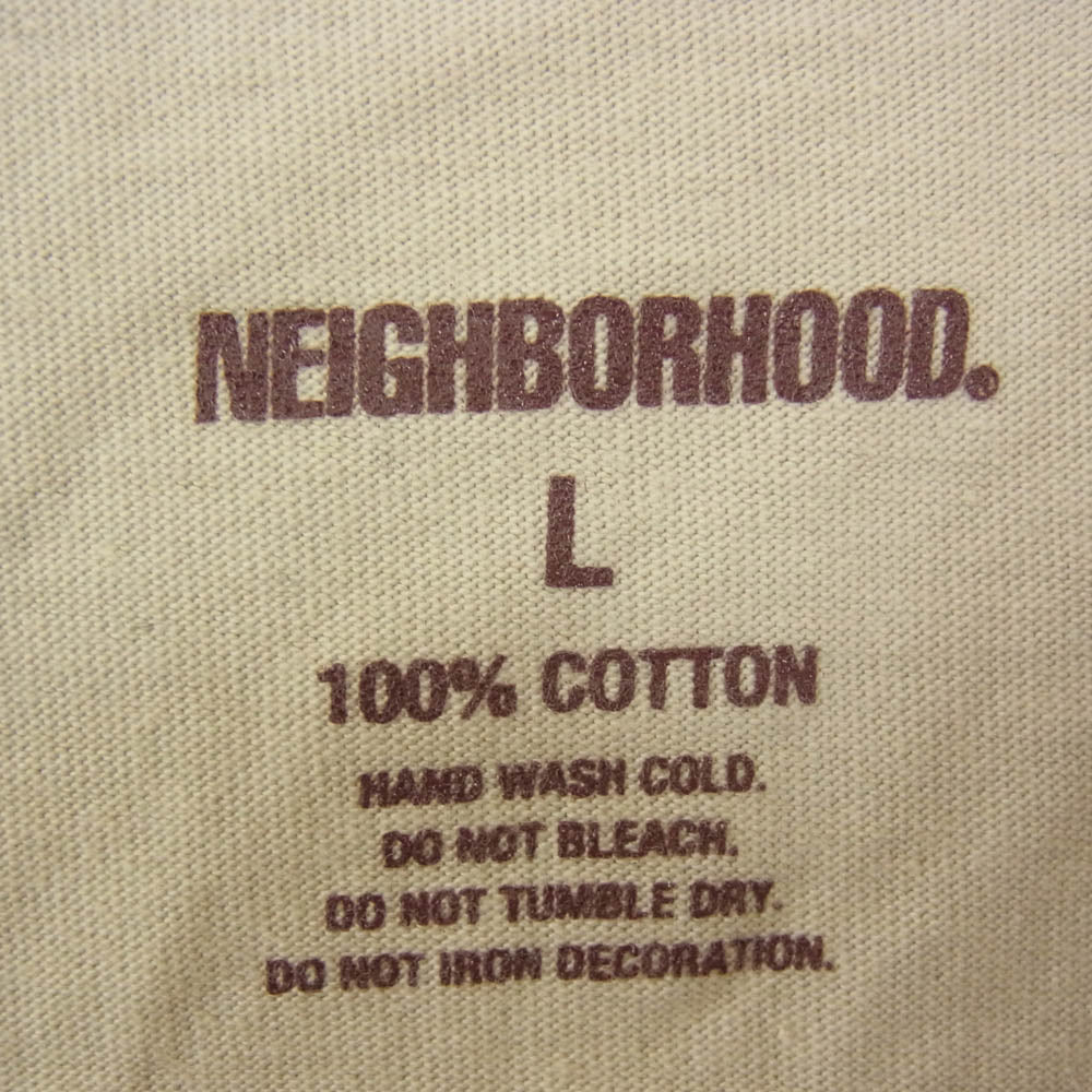 NEIGHBORHOOD ネイバーフッド 22SS 221PCNH-ST02 NH-2/C-TEE .SS THE NEIGHBORS ロゴプリント クルーネック ショートスリーブ 半袖 Tシャツ ベージュ系 L【中古】